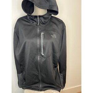 The North Face Hooded Jacket Mens XXL Black Excellent Full Zip Fleece Lined